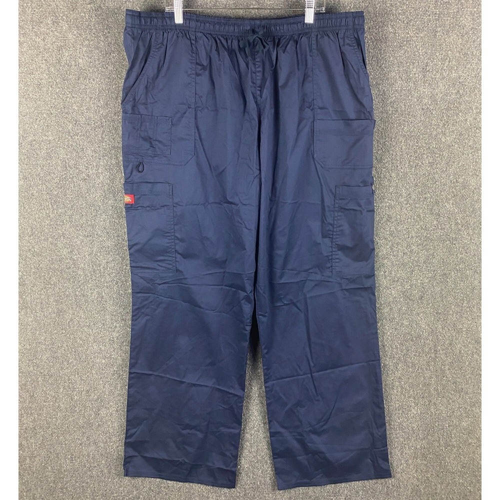 Dickies Scrubs Bottoms Men's 3XL Workwear Medical Cotton Blend Navy Blue‎